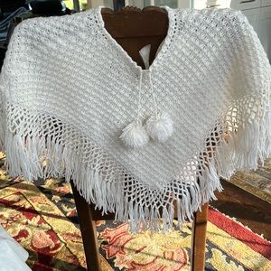 White handmade poncho
